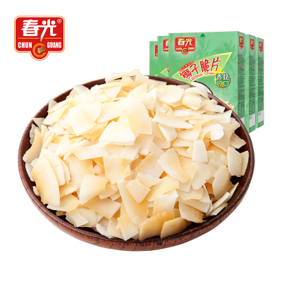 春光椰子脆片海南特产 烘烤椰子肉片干椰果肉脆片零食椰果干360g
