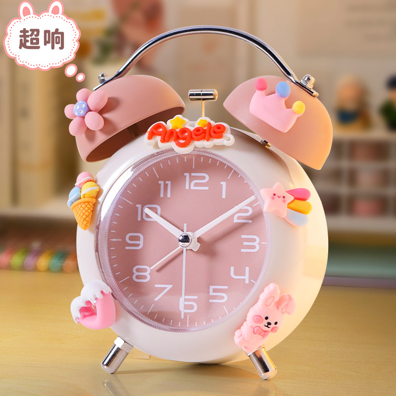 Cute little alarm clock student with special get up deity Children girl big volume 2023 new alarm bells Smart Table-Taobao