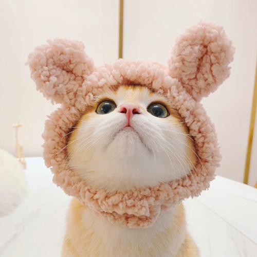 Милая шапка, забавный шлем, кролик, аксессуар для волос, кот, котенок, домашний питомец, с медвежатами