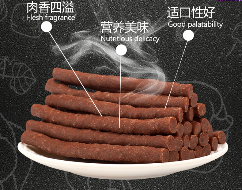 Yahe thịt bò dải que Jin Mao Teddy chó nhỏ vừa thịt bò thịt thú cưng đào tạo đồ ăn nhẹ 190g - Đồ ăn vặt cho chó thức ăn cho chó con 1 tháng tuổi