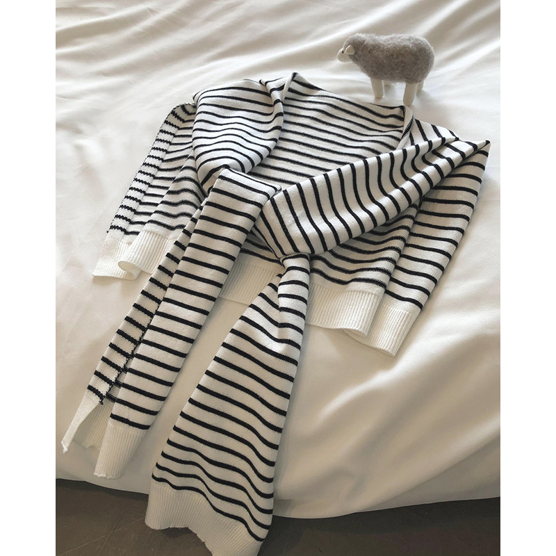 Black and White Striped Knitted Shawl for Women, Summer Cardigan to Match Dresses, Trendy Cape, Air Conditioning Scarf, Top, Jacket