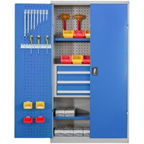 Tool cabinet workshop thickened factory heavy-duty lockers iron double door parts tool cabinet household hardware cabinet