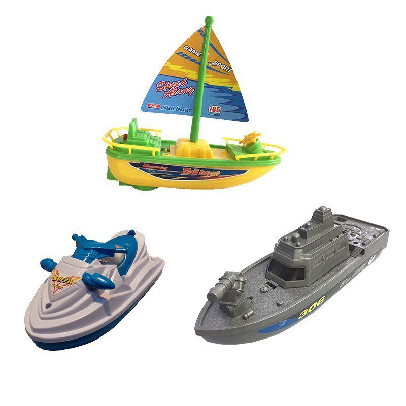 Boat toys baby yacht floating mini bathroom speedboat spin children's play baby spaceship students bath