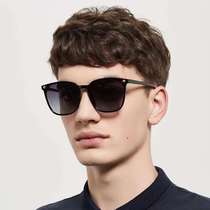 New mens sunglasses ultra light TR90 black frame polarized