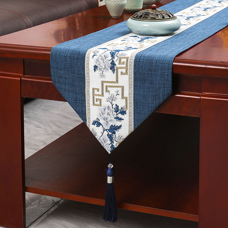 New Chinese table flag Chinese Zen cotton linen modern minimalist fabric dining table long strip coffee table tea tablecloth tea table tea table