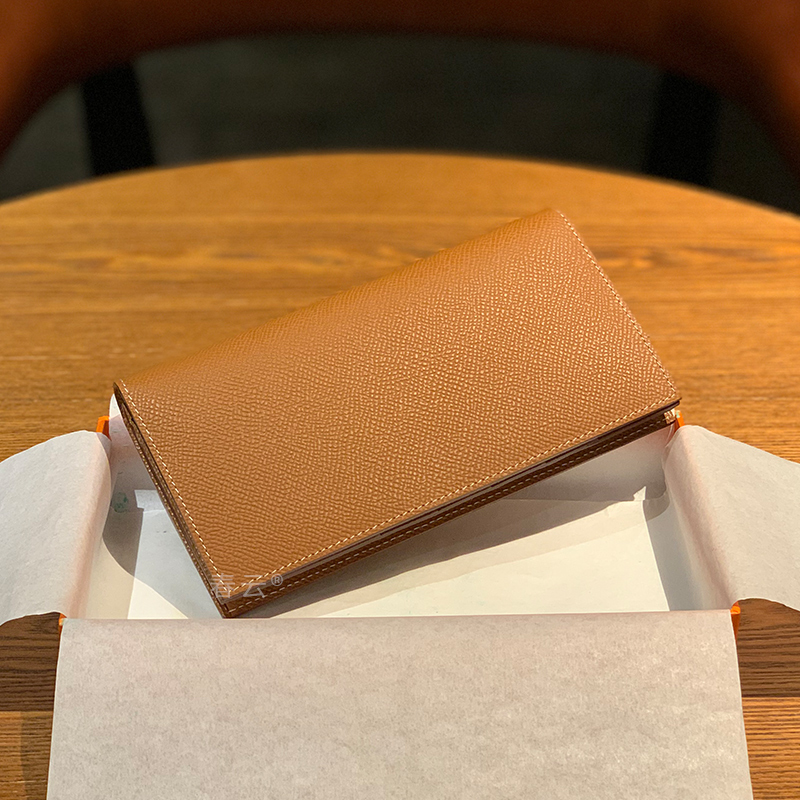 H Brand Men's Casual Business Long Wallet Epsom Genuine Leather High-End Women's Multi-Card Slot Integrated Clutch Wallet