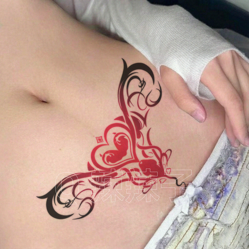 Succubus Tattoo Stickers for Covering Scars on the Belly, Waterproof, Long-Lasting, Cosplay, Pure Desire, Sexy, High-End, Disposable, Washable, Romantic