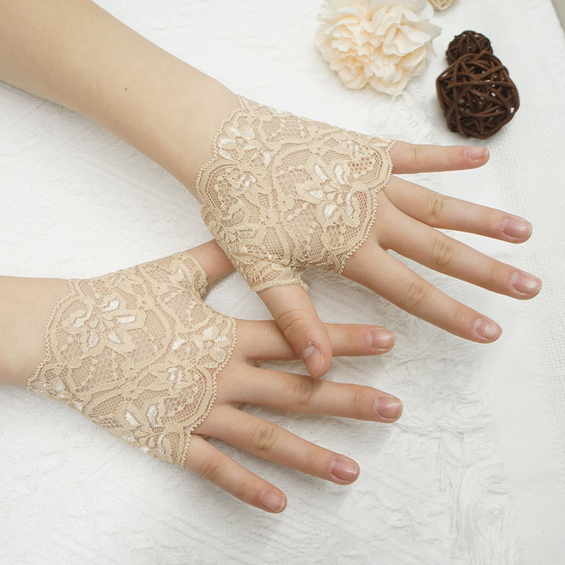 Summer Lace Short Gloves to Cover Scars, Tattoos, Sun Protection, Uv Gloves, Fingerless Gloves for Street Dance ins
