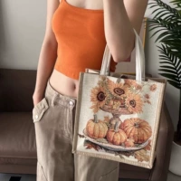 Маленькая вертикальная версия [Золотая тыква] Модель с магнитной пряжкой Модернизированная хлопковая сумка