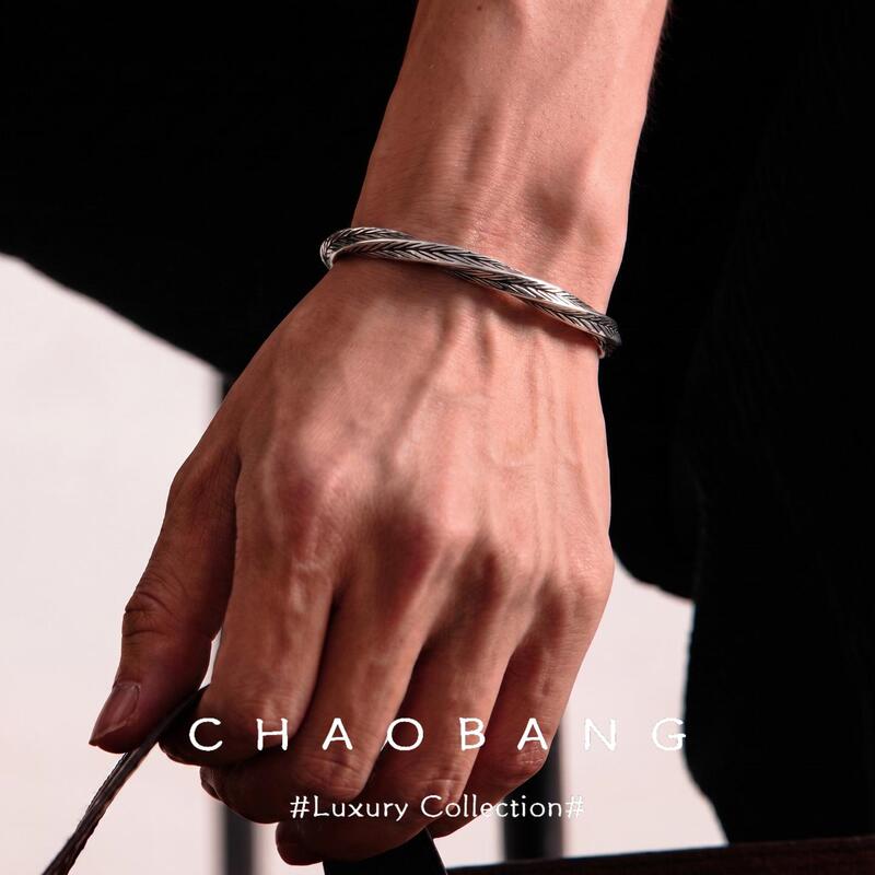 Chaobang Retro Mobius Bracelet Men's Titanium Steel Metal Twist Pattern Men's Bracelet