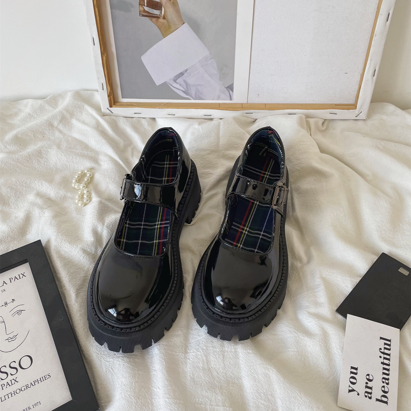 Retro Mary Jane shoes women's summer 2021 new Japanese jk with skirt thick heels single shoes British style spring and autumn small leather shoes