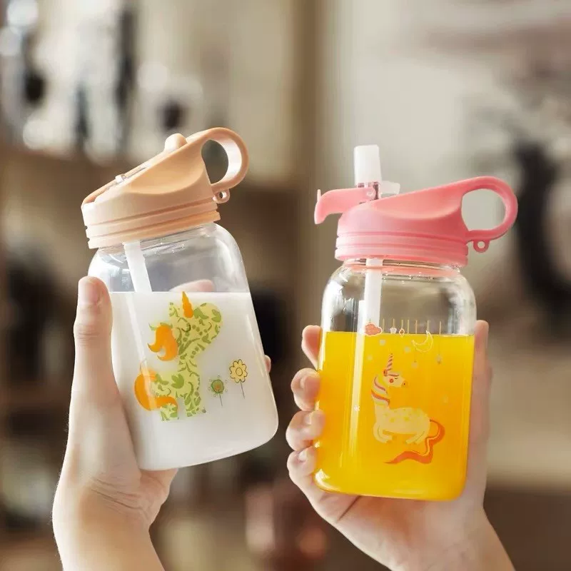 Ст straw with glass, милая ручная стеклянная чашка для чая для молодой мамы