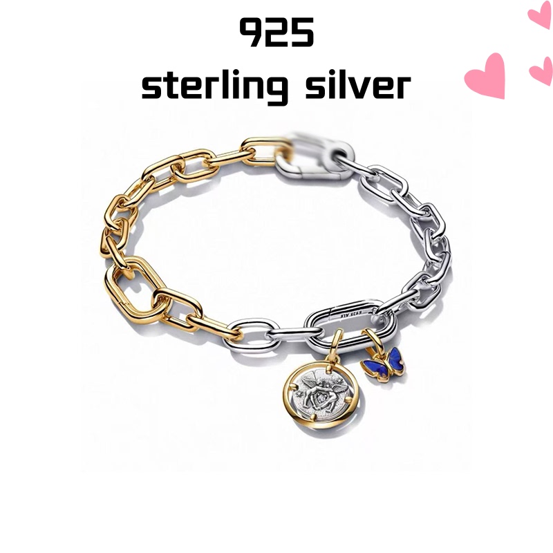 [New Product] S925 Sterling Silver Guardian Series Discover Love Bracelet Set Butterfly Little Angel Bracelet for Couples