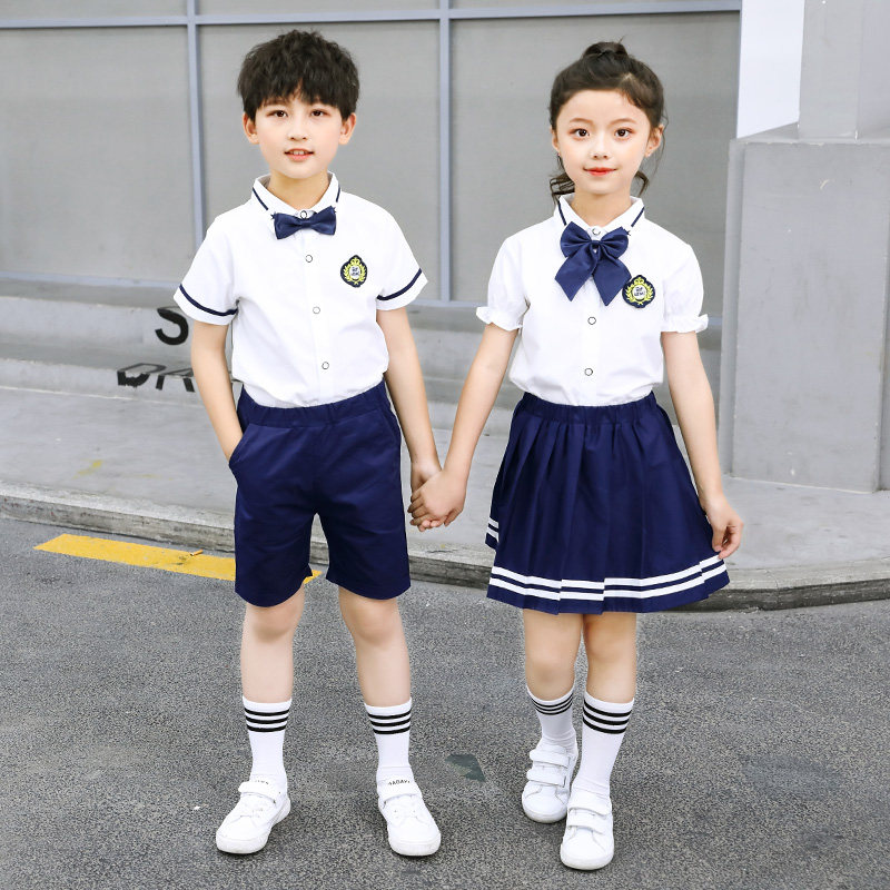 Summer kindergarten uniform graduation photo shirt suit 2020 new children's British style class uniform primary school uniform