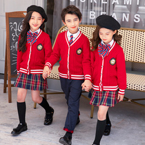 Kindergarten Garden Clothing Autumn Winter Clothing Children Yinglun Wind Sweater Four Sets Of First Grade Class Clothes Teachers Elementary School Uniforms