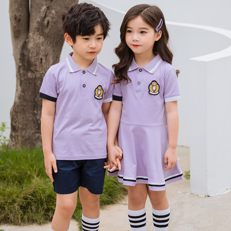 Summer new kindergarten uniform cotton suit big class graduation photo primary school uniform children's sportswear class uniform