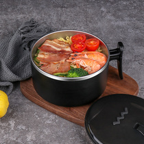 304 stainless steel instant noodle bowl with lid Student dormitory bento lunch box Office worker Japanese large canteen fast food cup