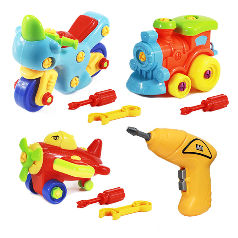 Children's puzzle assembly toy screw nuts disassembly combined removable racing car locomotive eco-friendly New Year gifts