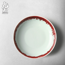 Nine-earth retro Chinese style bowls pan one person food tableware creative ceramic dumplings cool dish dishes home deep pan rice rice bowls