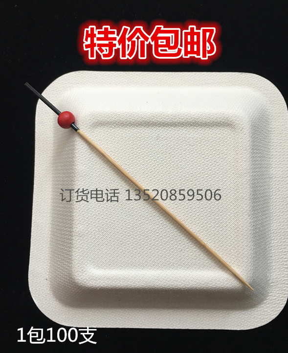 12cm black head red green bead bamboo sign disposable fruit fork Flower Sign Cocktail to decorate snack sign
