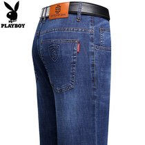 Playboy mens jeans New straight loose middle-aged mens spring and autumn new casual Dad long pants