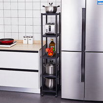 Stainless steel kitchen floor-to-floor multi-layer ultra-narrow 20cm wide slit shelf refrigerator gap side storage pot rack