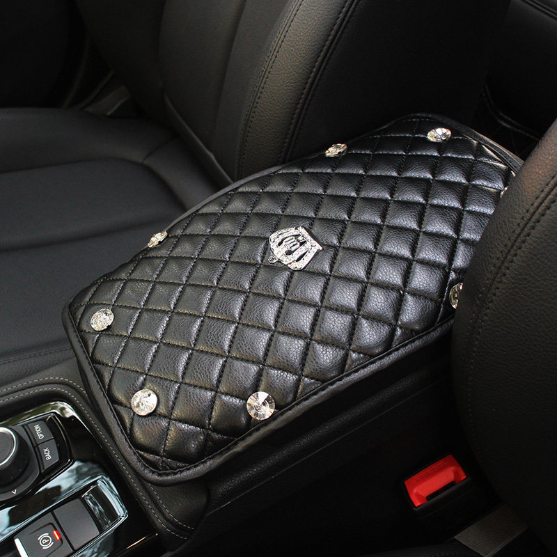 Insert Drilling Magige Car Armchair Cushion Fashion Leather Personality Car Central Armrest Mat Hand Pad Glove on-board protective sheath