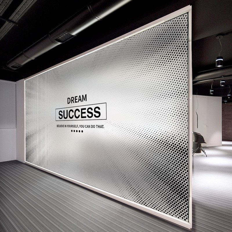 Office Self-Adhesive Creative Partition Decoration Glass Film Company Electrostatic Frost Sticker Art Logo Customized