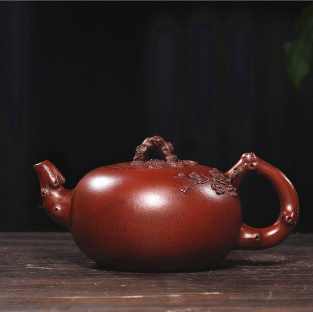 Zhengzong Yixing Purple Sand Pot Name Family Gu Jingzhou Pure Handmade Plum Blossom Spring Old Purple Sand Pot Home Large Capacity Teapot
