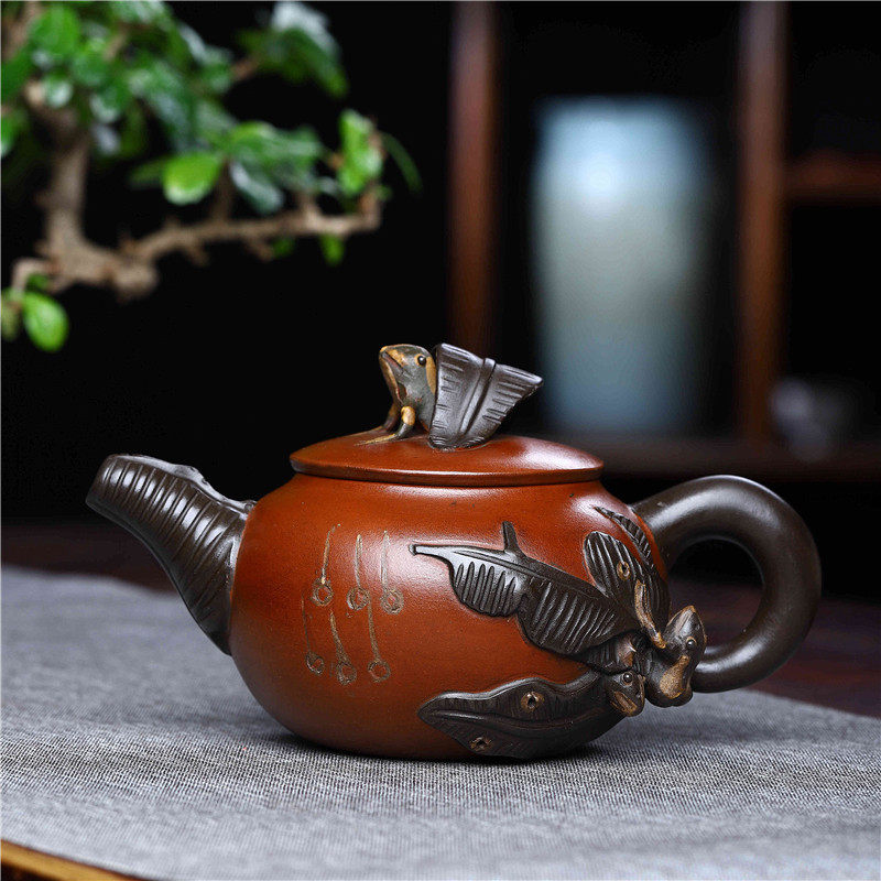 Taiwan Return Kettle Folk Collection of Zhongyixing Old Purple Kung Fu Tea Top Chiang Rong True Capacity Tea Cup