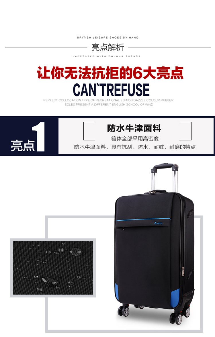 Kinh doanh canvas vali trường hợp xe đẩy 20 vali bánh xe phổ 26 sinh viên triều 24 inch hộp mật khẩu vali nam vali kéo cho bé