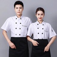 Thoáng khí mùa hè đầu bếp quần áo làm việc ngắn tay nam nhà hàng nhà hàng căng tin trở lại nhà bếp chuyên nghiệp của phụ nữ tùy chỉnh quần áo quần áo làm việc mẫu áo bếp trưởng
