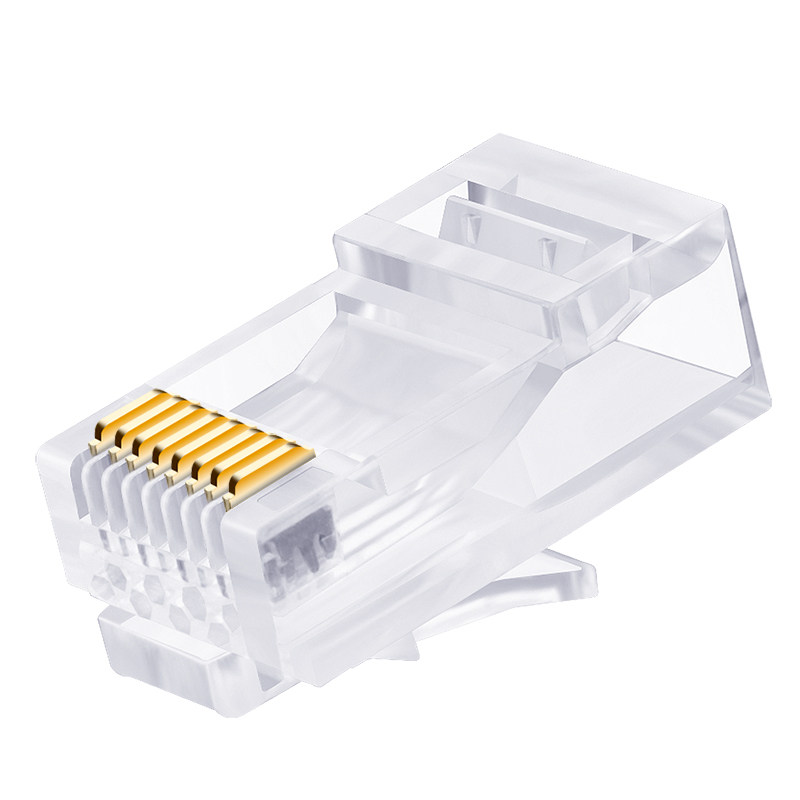 CNCOB six network cable crystal head cat6 gigabit computer broadband network rj45 connector 8-core pure copper gold-plated