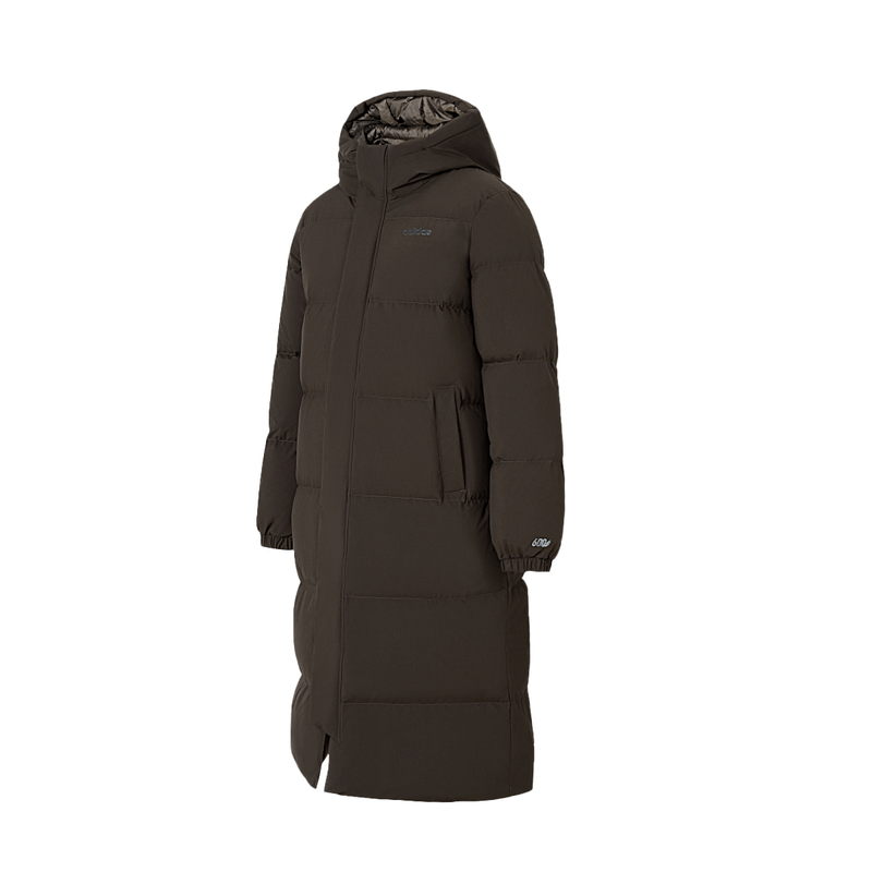 Adidas Adidas Long Hooded down Jacket for Men and Women, Thickened Warm Sports Jacket, Zippered Cold-Proof Clothing