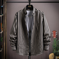 13 spring long-sleeved shirt for boys 12 years old middle school students 14 teenagers 16 older children 15 trendy and handsome striped shirts