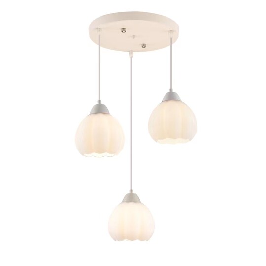 French Cream Style Designer Bar Counter Lighting, Simple Modern Creative Dining Table Art Restaurant Lamp, Flower Chandelier