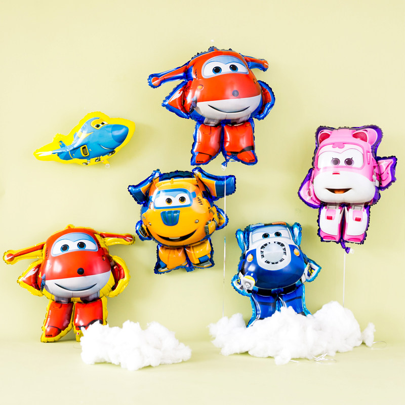 Super Fly-Man Cartoon Balloon Classroom Adornment Petrol Ball Birthday Party Scene Arrangement Pushback Small Gift