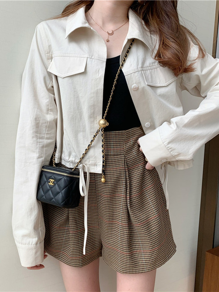 HONG KONG STYLE SHORT JACKET WOMENS 2023 POPULAR NEW SPRING SMALL MAN TALL AND THIN LOOSE JACKET TOP WOMENS CLOTHING