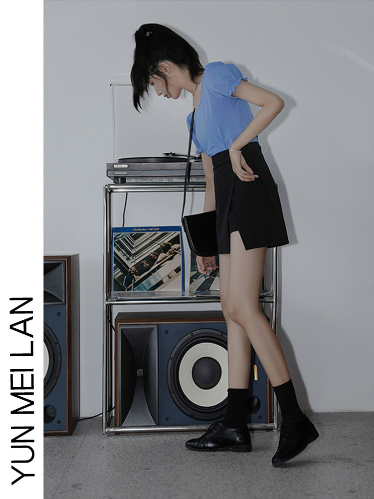 HIGH-WAISTED SLIM HIP SKIRT WOMENS 2024 NEW SPRING SLIT IRREGULAR A-LINE SKIRT SLIM FOREIGN SHORT SKIRT