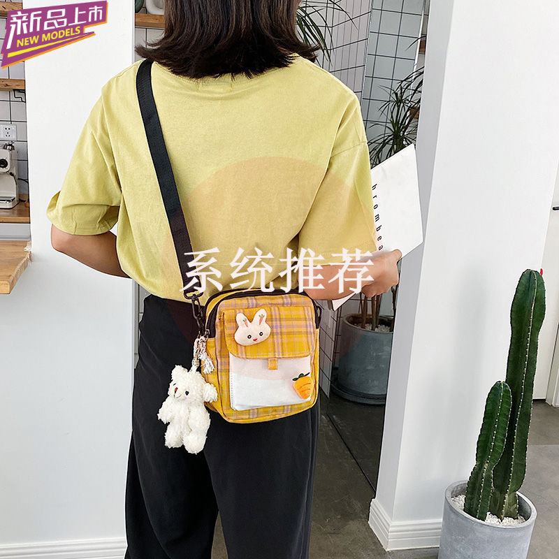 2020 FASHION NEW WEB RED SMALL BAGS PLAID CANVAS SLANTED SATCHEL GIRL FRESH AND SOFT GIRL SINGLE SHOULDER BAG CAN LOVE WOMAN BAG