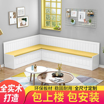 Solid wood deck restaurant home storage sofa stool living room balcony storage cabinet small apartment corner deck