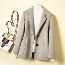 Double face cashmere big coat woman short section small subpure wool commuter Career Mao suit jacket 2022 Spring and autumn