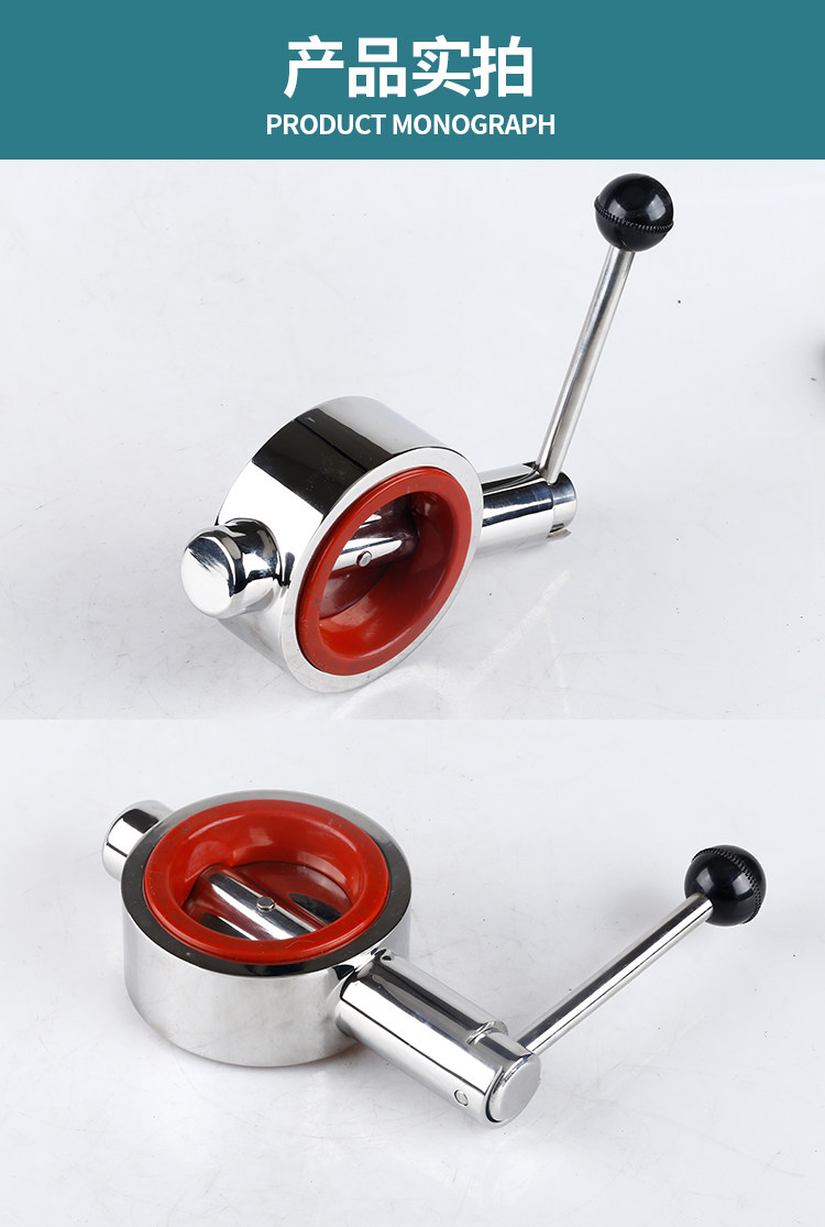 Клапан-бабочка 304不锈钢鸭嘴对夹蝶阀d71x卫生级手动法兰广式抛光蝶阀50 65 40