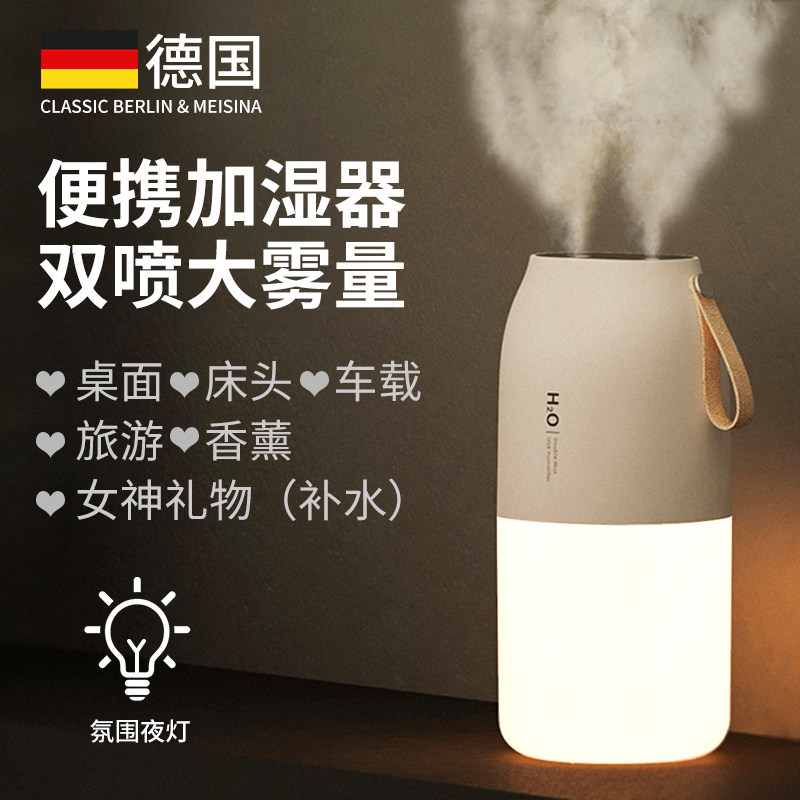 Mini Humidifiers Night Light Fragrant Lavender Girls Gift Moisturizing Spray Machine Portable for Home Desktop Air