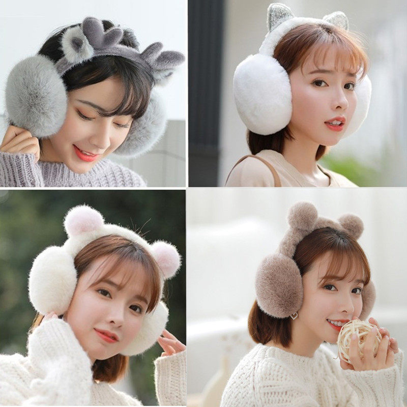 Ear cover winter warm girls net red and Korean edition tide ear covers winter lovely earbuds for boy couple cycling ear