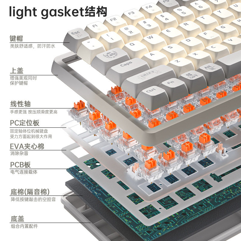 狼途GK102蓝牙无线机械键盘：三模切换，游戏神器，青轴手感爆棚！-数码设备外接键盘-淘宝好物网