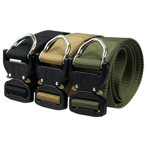 Military fans outdoor leisure belt real person CS tactical belt mens combat belt training nylon canvas