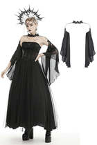 DARK IN LOVE Gothic Womens Dark Gorgeous Tulle Large Sleeve Halter Gothic Cloak BW080
