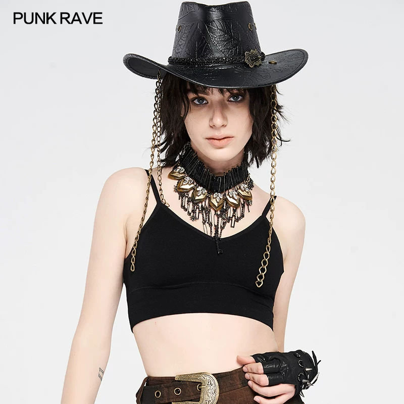 Женская кепка из PU с вырезами в стиле PUNK RAVE, охранник бухту пиратский пират WS-359MZF