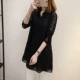 Đầm ren nữ tay dài 2018 xuân mới dành cho nữ size lớn áo voan dài áo hai dây